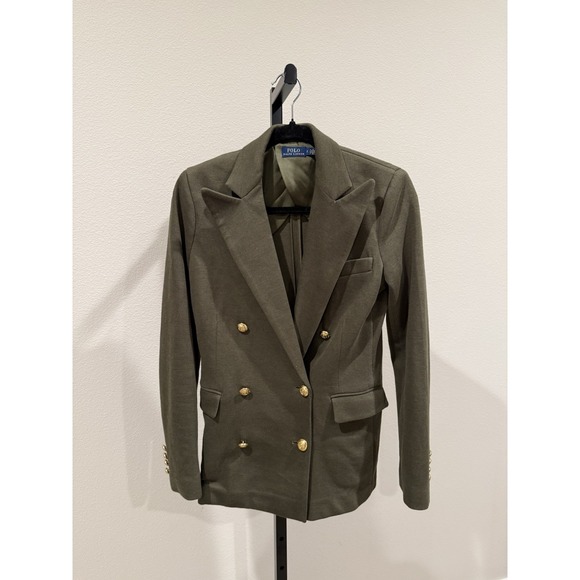 $698 Polo Ralph Lauren 2 Green Military Blazer Jacket Double Breasted RRL Coat - Picture 2 of 7